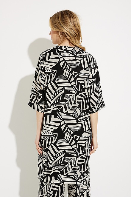 Palm Printed Cover-Up Style 232230. Black/moonstone. 2