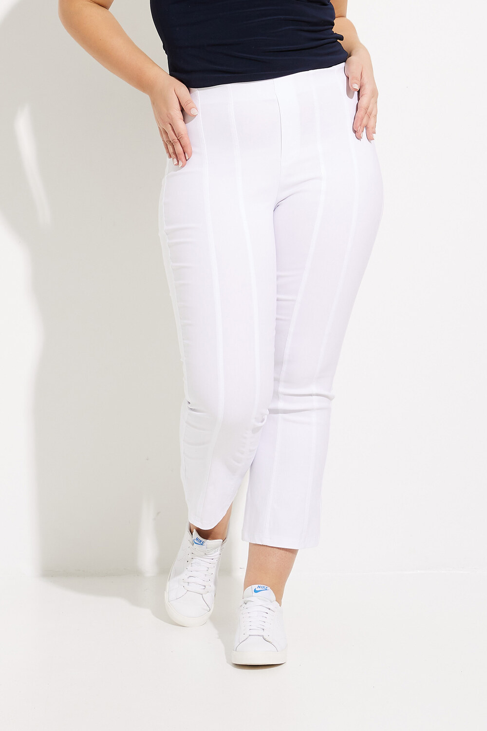 Pintuck Flared Pants Style 232233. White