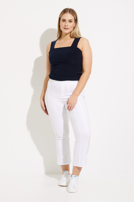 Pintuck Flared Pants Style 232233. White. 5