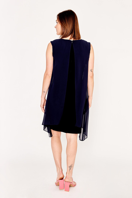 Chiffon Overlay Dress Style 232237. Midnight Blue. 4