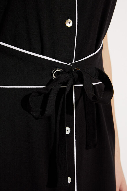 Belt Detail Dress Style 232239. Black/vanilla. 3