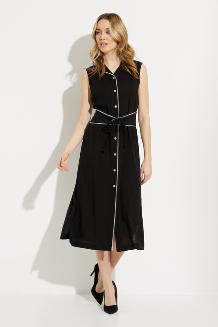 Belt Detail Dress Style 232239. Black/vanilla. 5
