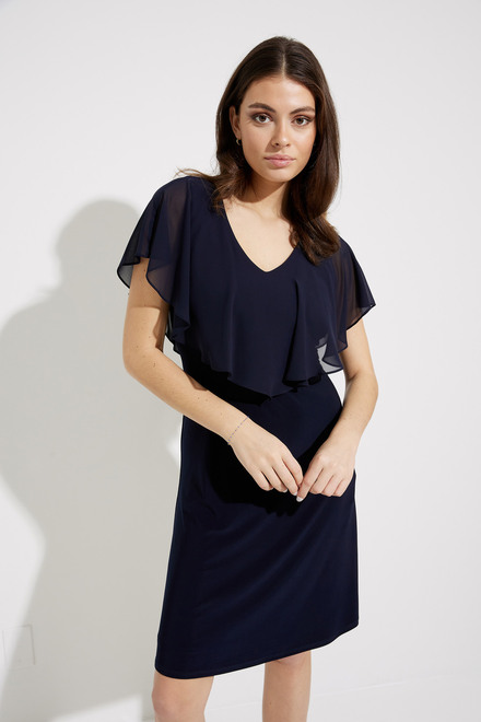 Chiffon Overlay Dress Style 232240. Midnight Blue. 4