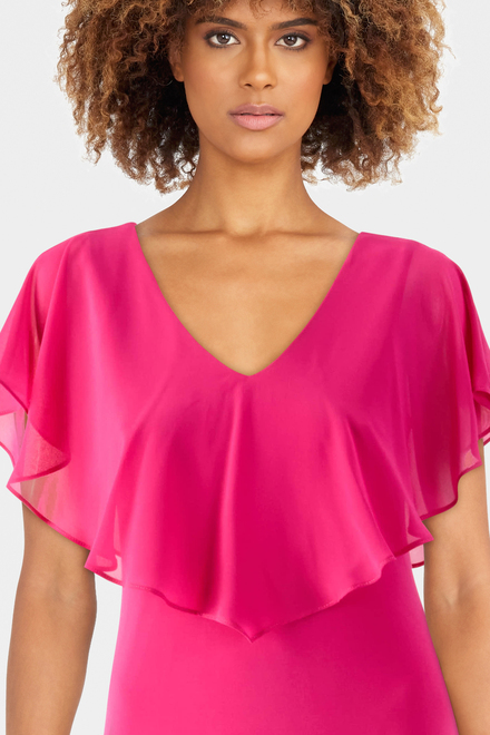 Chiffon Overlay Dress Style 232240. Dazzle Pink. 3