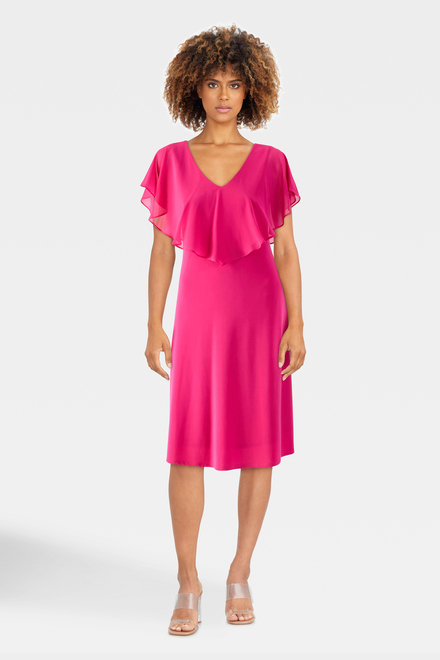 Chiffon Overlay Dress Style 232240. Dazzle Pink. 5