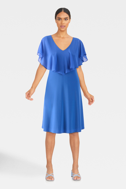Chiffon Overlay Dress Style 232240. Blue Iris. 4