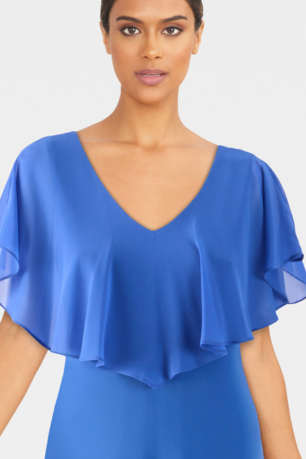 Chiffon Overlay Dress Style 232240. Blue Iris. 3