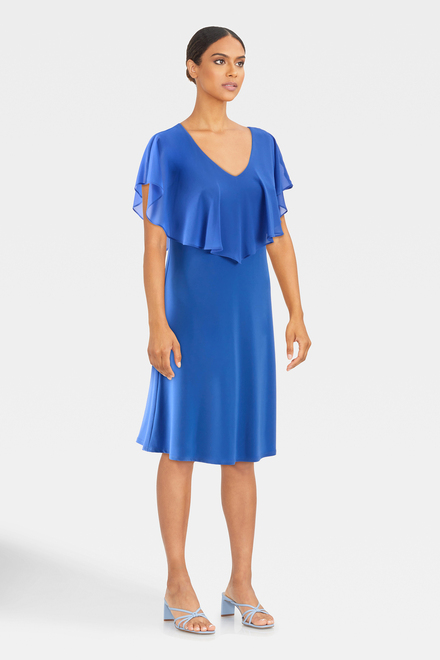Chiffon Overlay Dress Style 232240. Blue Iris. 5