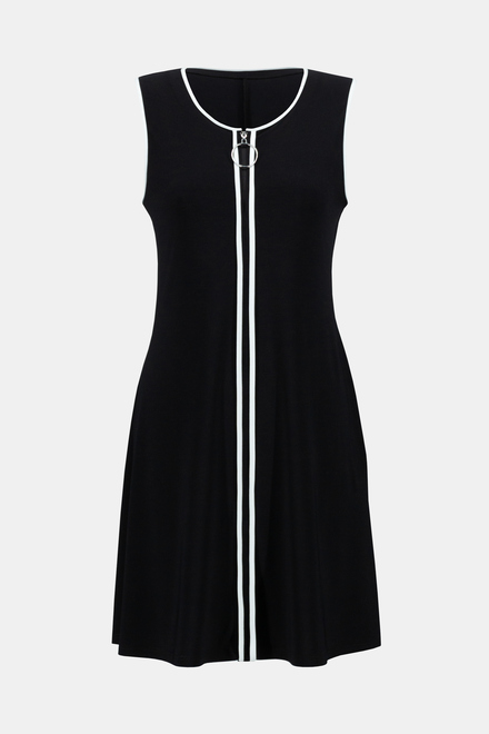 Trim Detail Shift Dress Style 232264. Black/vanilla. 6