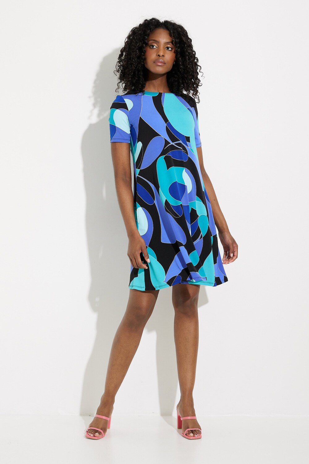 Abstract Print Dress Style 232267 (black/multi)