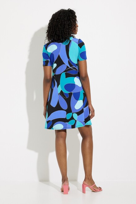 Abstract Print Dress Style 232267. Black/multi. 4