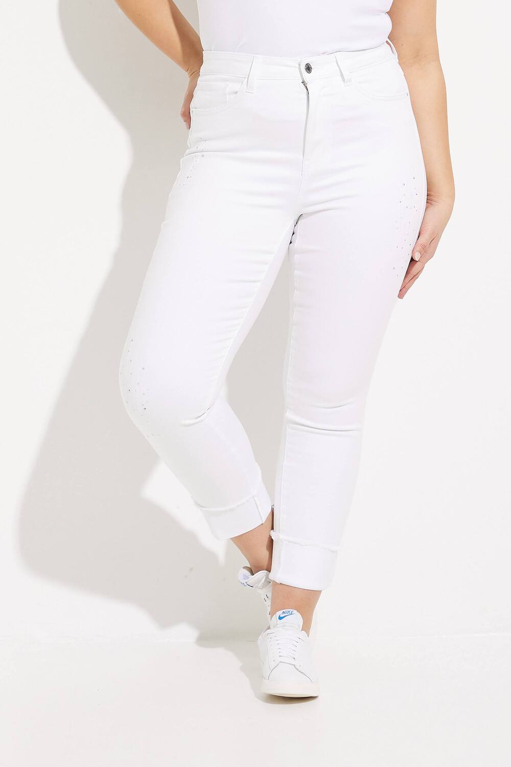 Embellished Detail Pants Style 232905. White