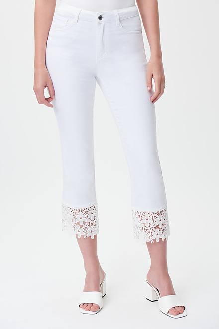 Lace Cuff Jeans Style 232909. White
