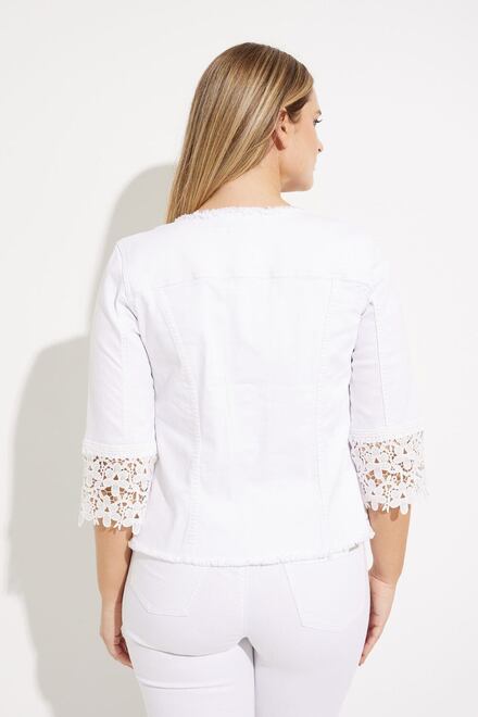 Lace-Trimmed Jacket Style 232910. White. 2