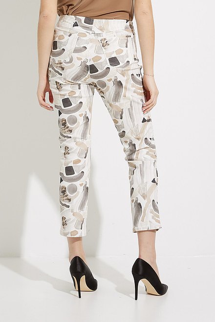 Printed Cropped Jeans Style 232913. Vanilla/multi. 2