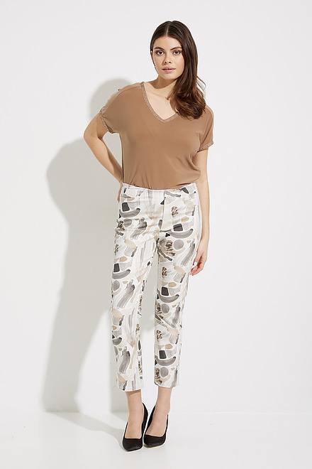 Printed Cropped Jeans Style 232913. Vanilla/multi. 3