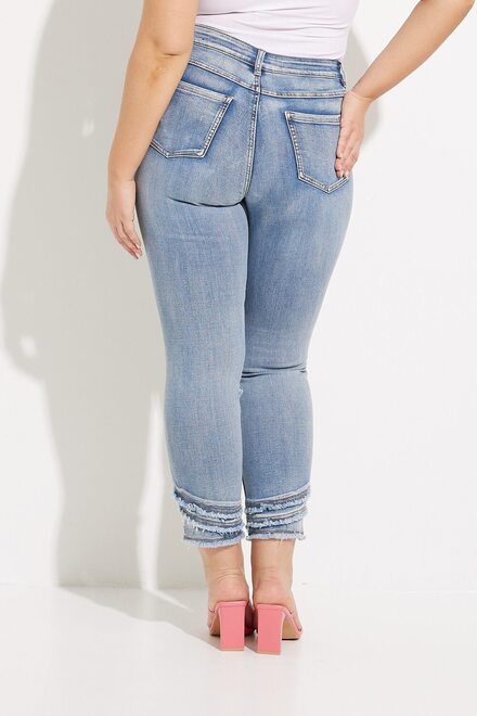 Frayed Cuff Jeans Style 232915. Vintage Blue. 2