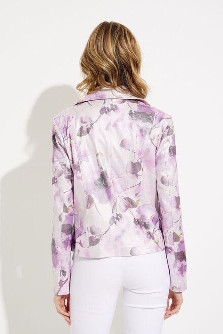 Floral &amp; Suede Moto Jacket Style 232918. Lilac/multi. 2