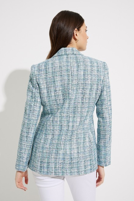 Double-Breasted Tweed Blazer Style 232924. Blue/multi. 2