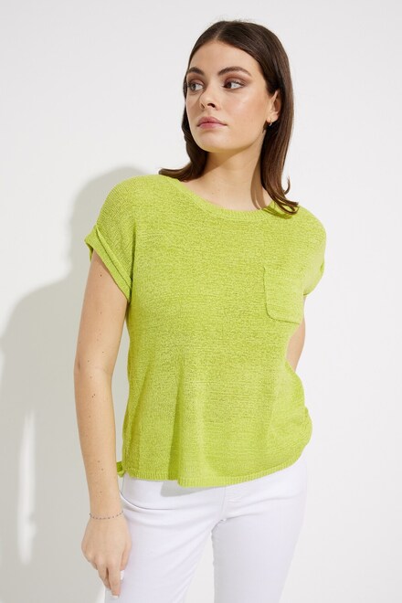 Short Sleeve Knit Top Style 232927. Exotic Lime. 4