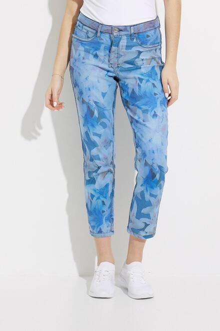 Reversible Floral Print Jeans Style 232939. Light blue/multi