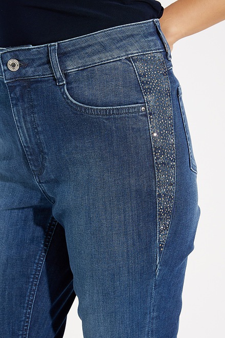 Joseph Ribkoff Embellished Jeans Style 221944. Denim Medium Blue. 2