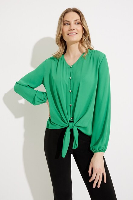 Tie-Front Blouse Style 231144. Foliage. 4