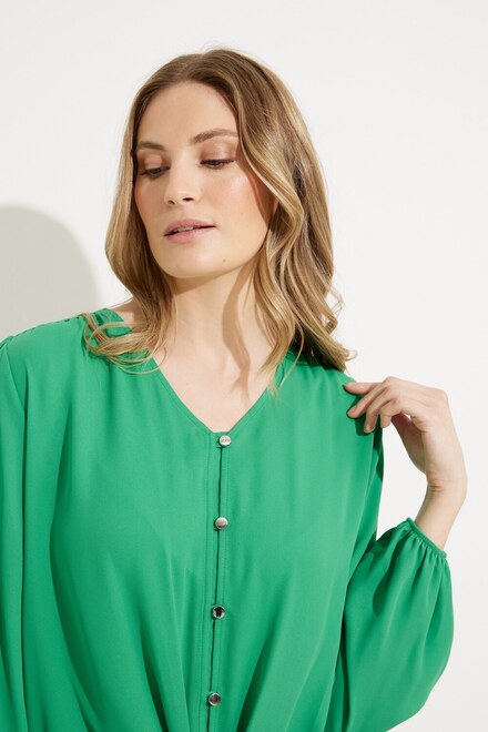 Tie-Front Blouse Style 231144. Foliage. 3