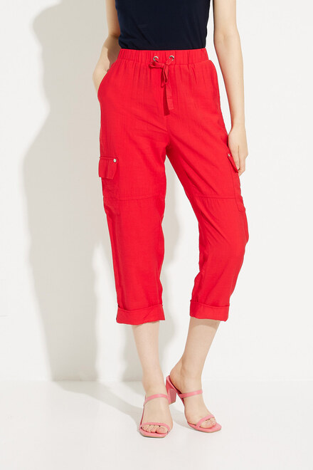 Stretch Waist Cargo Pants Style A41010. Red