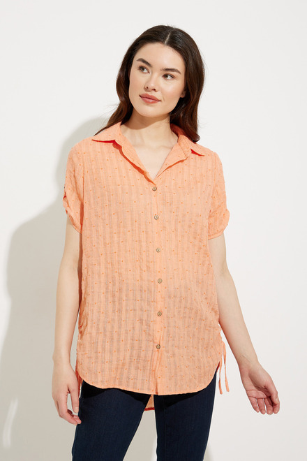 Short Sleeve Tie Detail Blouse Style A41018