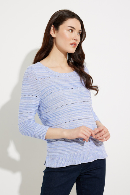 Cotton Knit Sweater Style A41020. Blue