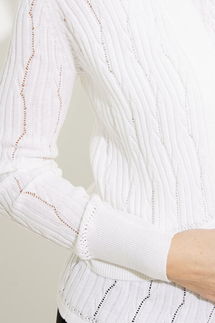 Stitch Knit Cardigan Style A41032 . White. 3