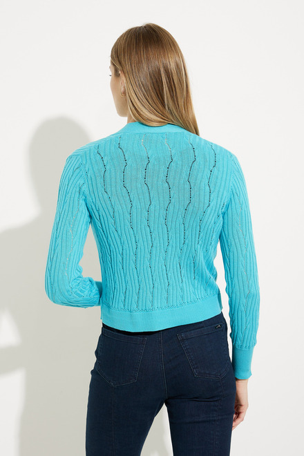 Stitch Knit Cardigan Style A41032 . Turquoise. 2