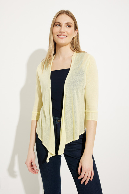 Tie Front Cardigan Style Style A41048. Yellow. 4