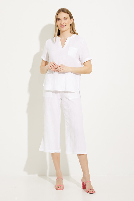 Front Pocket Blouse Style A41055. White. 5