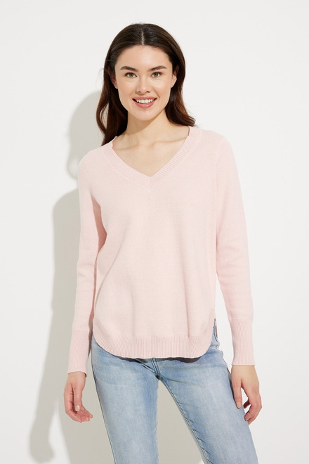 V-Neck Sweater Style A41062. Pink