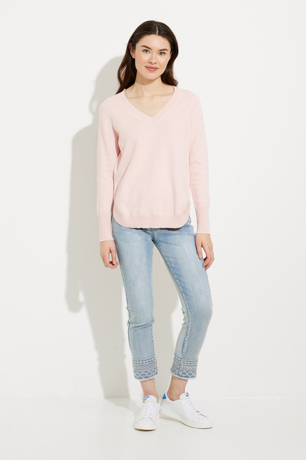 V-Neck Sweater Style A41062. Pink. 5