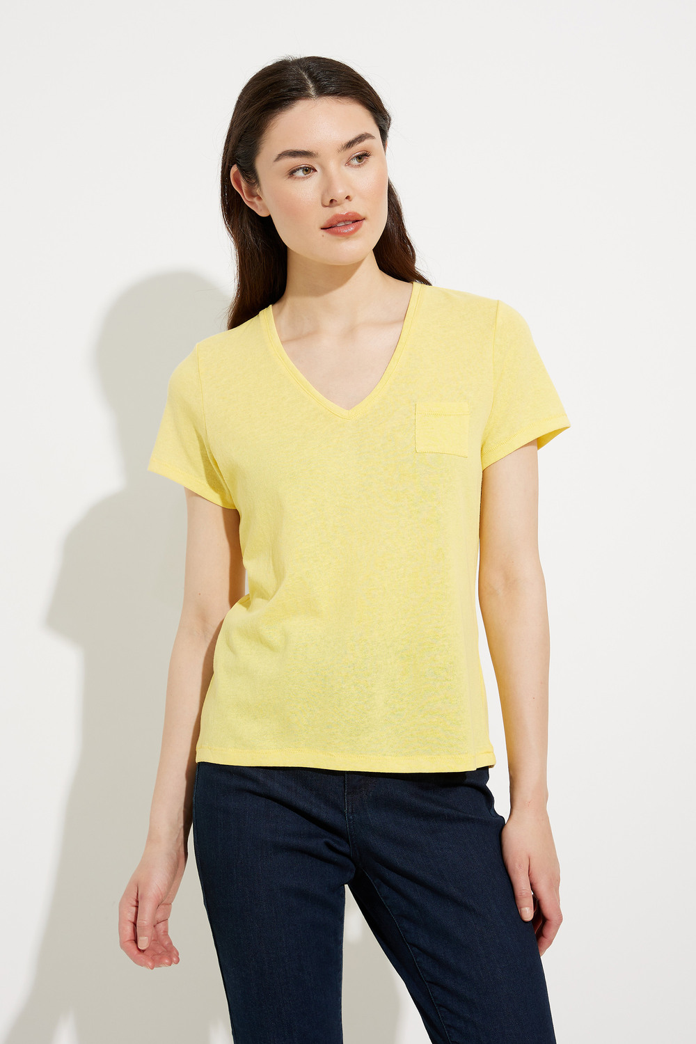 T-shirt basique avec poche modèle A41091. Yellow