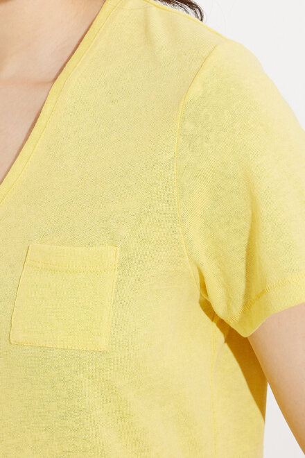 T-shirt basique avec poche mod&egrave;le A41091. Yellow. 3