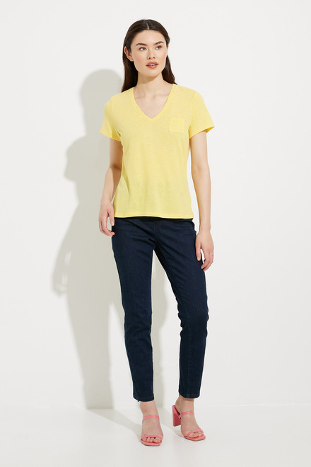 T-shirt basique avec poche mod&egrave;le A41091. Yellow. 5