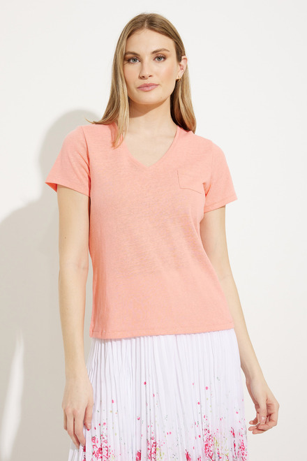 Pocket T-Shirt Style A41091. Coral. 4