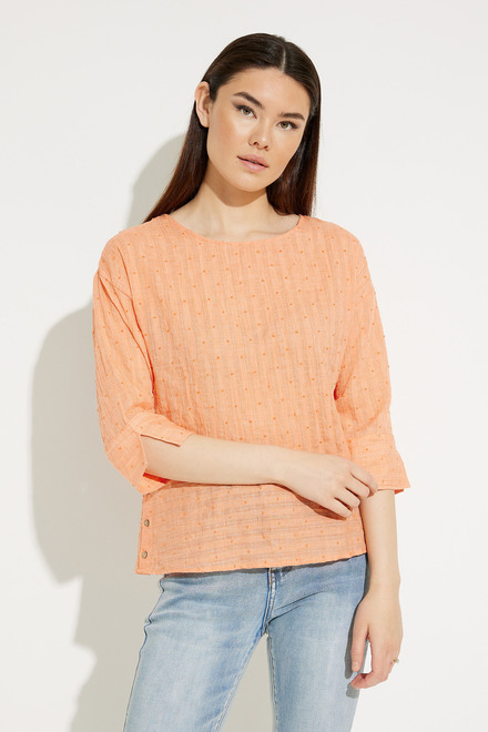 Textured Boat Neck Blouse Style A41095