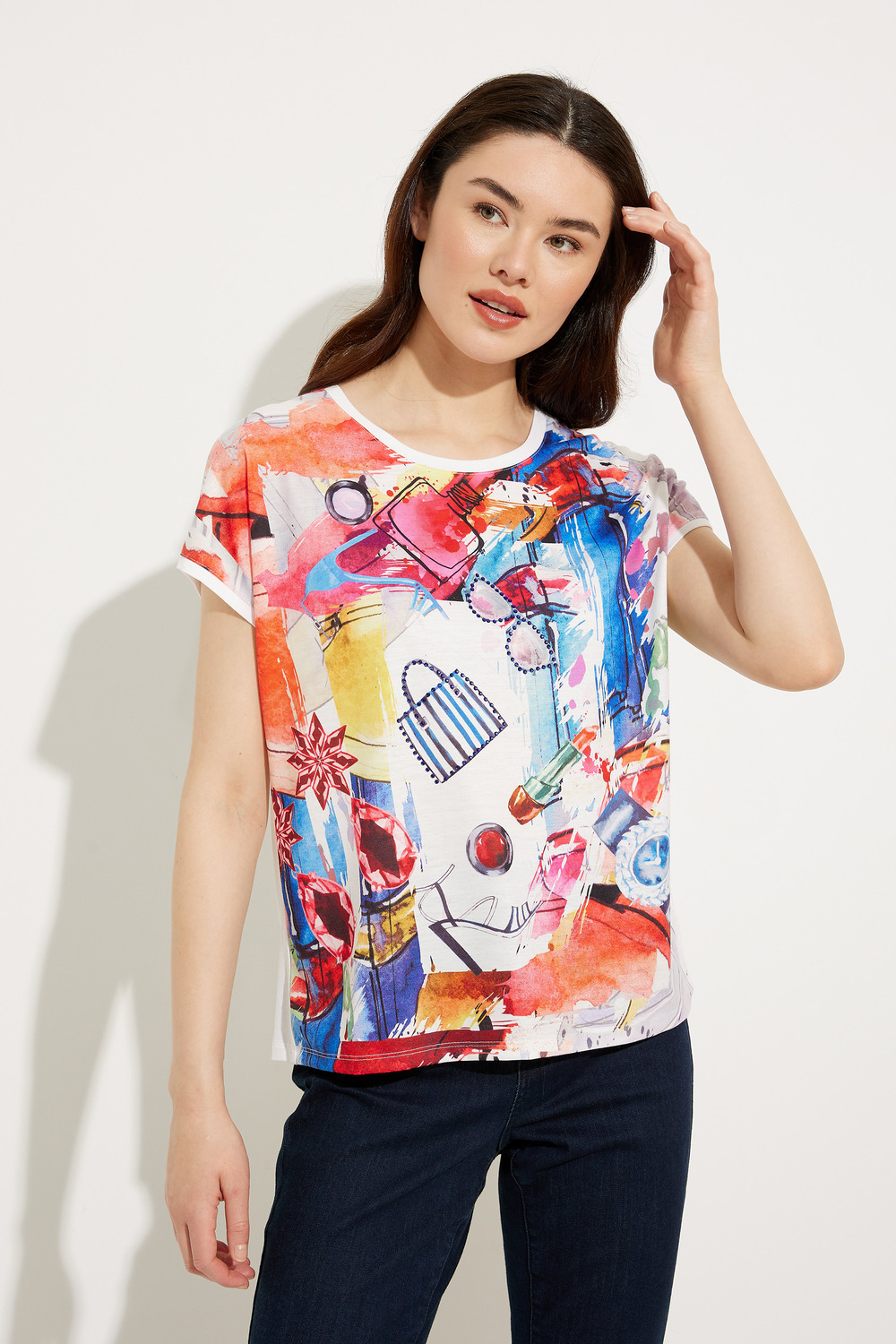 Abstract Graphic Print T-Shirt Style A41100. As Sample