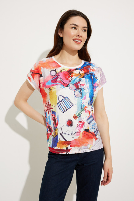 Abstract Graphic Print T-Shirt Style A41100. As Sample. 4