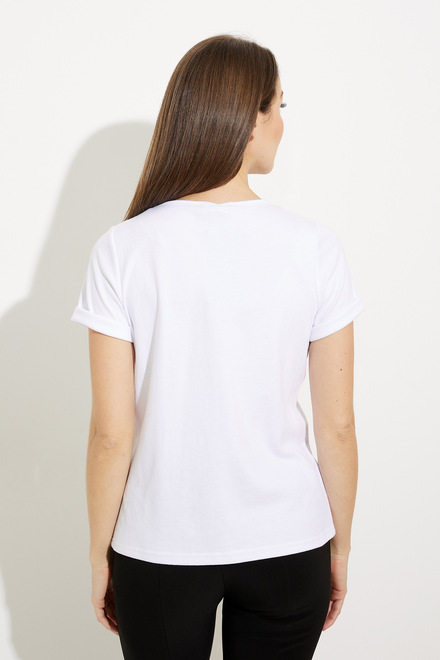 T-shirt &agrave; imprim&eacute; cadre mod&egrave;le A41120. Blanc. 2