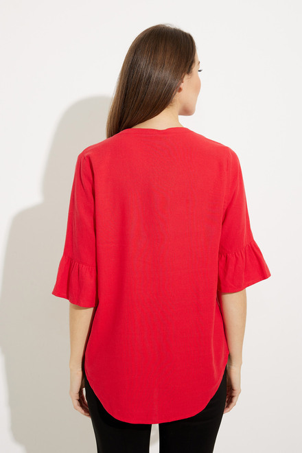 Peak Neck Blouse Style A41161. Red. 2