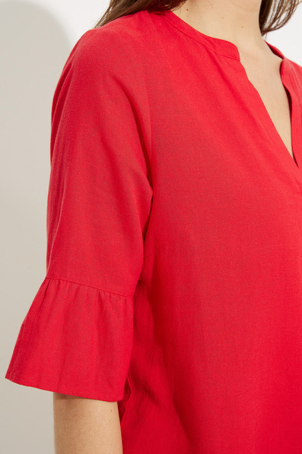 Peak Neck Blouse Style A41161. Red. 3