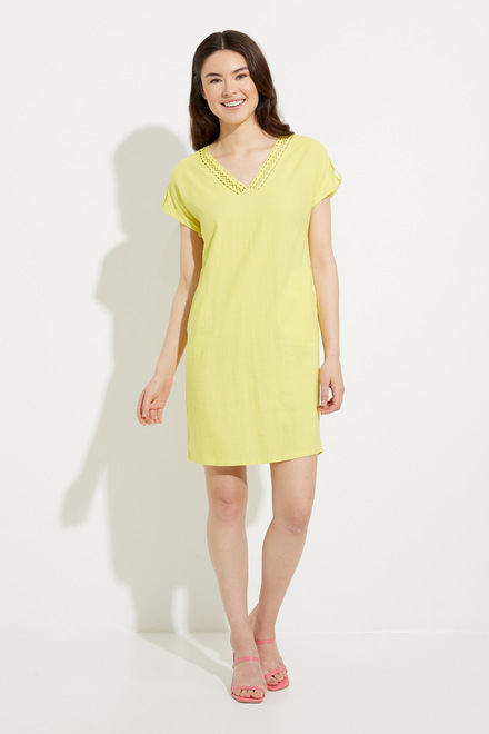 Lace Detail Linen Dress Style A41165. Citrus