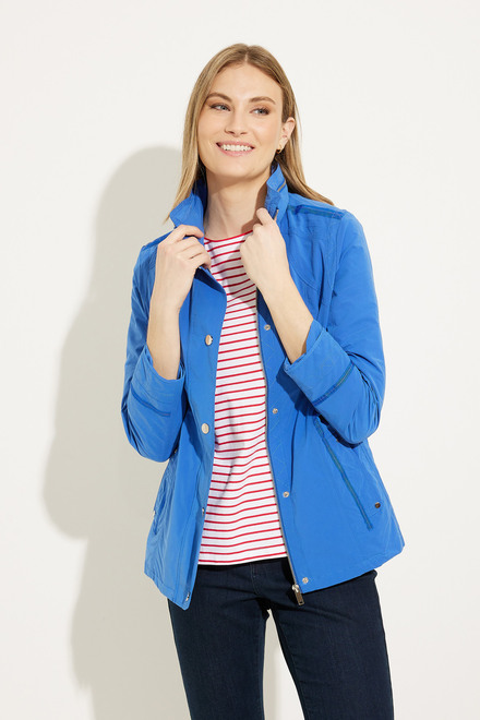 Button Front Jacket Style A41182. Blue