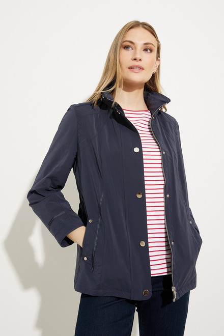 Button Front Jacket Style A41182. Navy. 4
